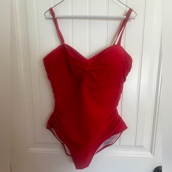 J. Crew Red Women's One Piece Swimsuit - Picture 1 of 7